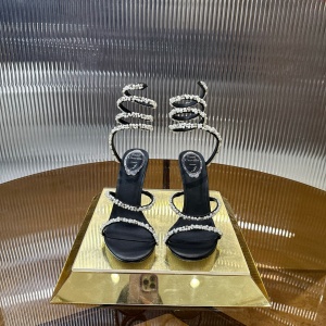 rene caovilla cleo pearly crystal snake-wrap sandal shoes